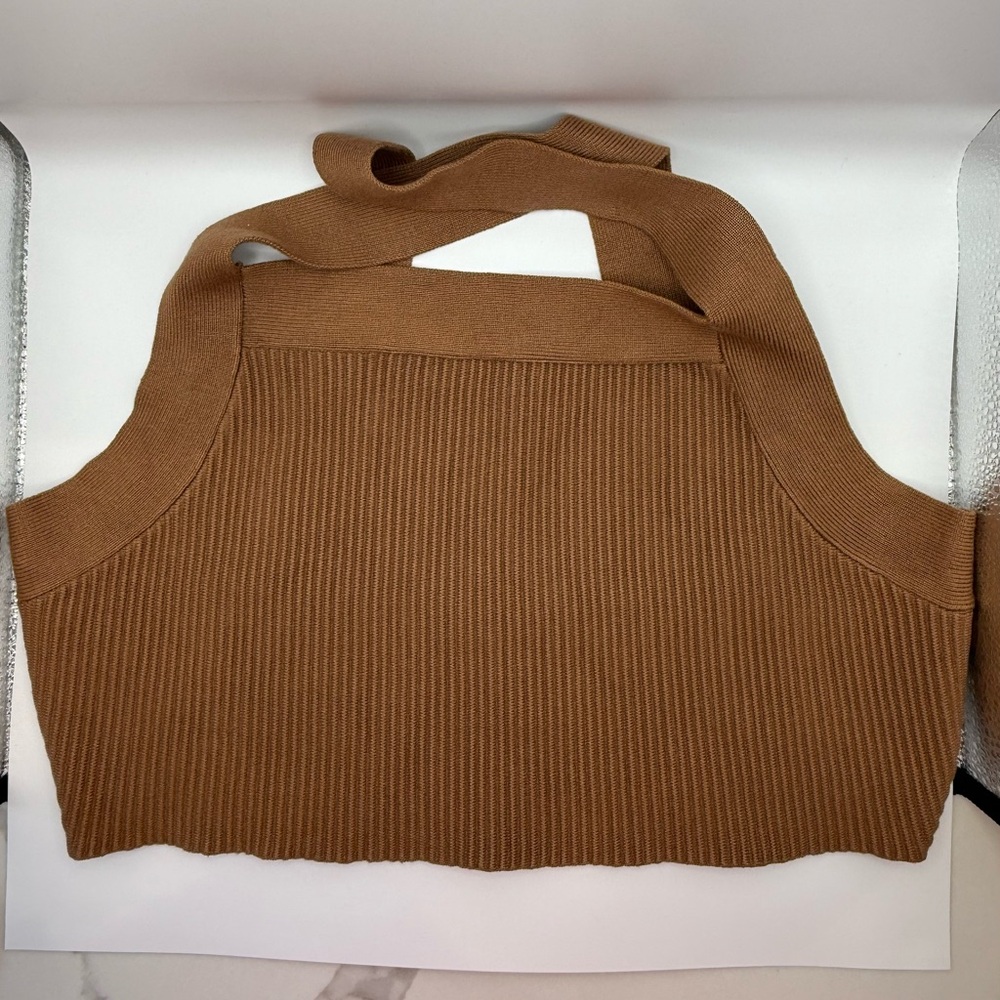 House of Harlow 1960 Tan Ribbed Crop Top